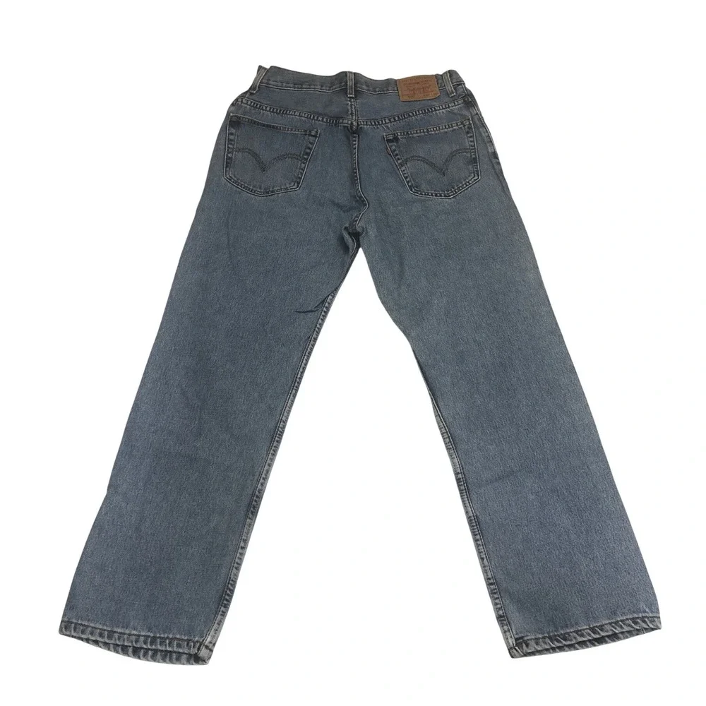 Levis 505 Regular Fit Mens Blue Jeans 36x30 Medium Wash Straight Leg Denim